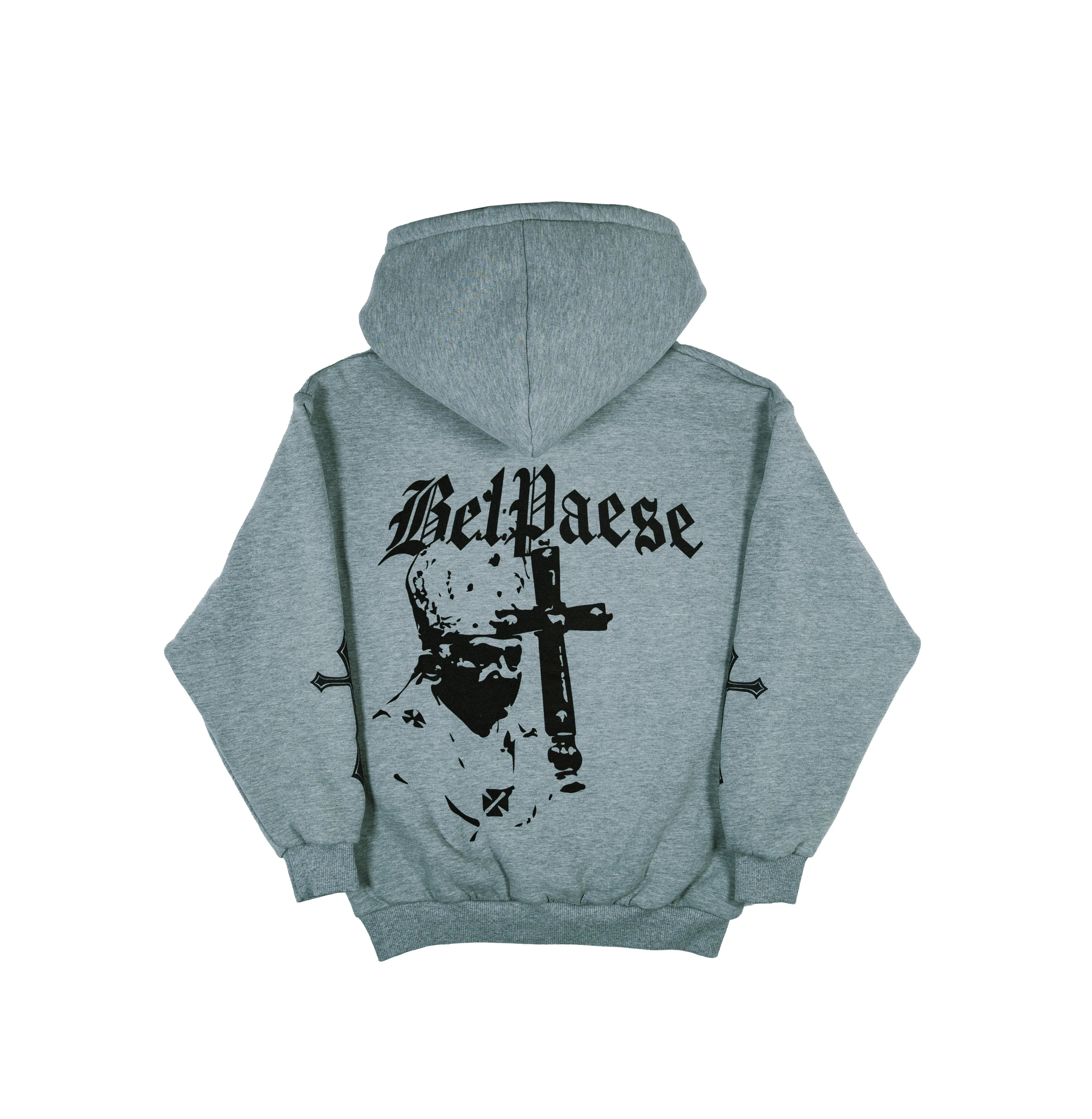 Bel Paese Hoodie Grey Nero Ottico