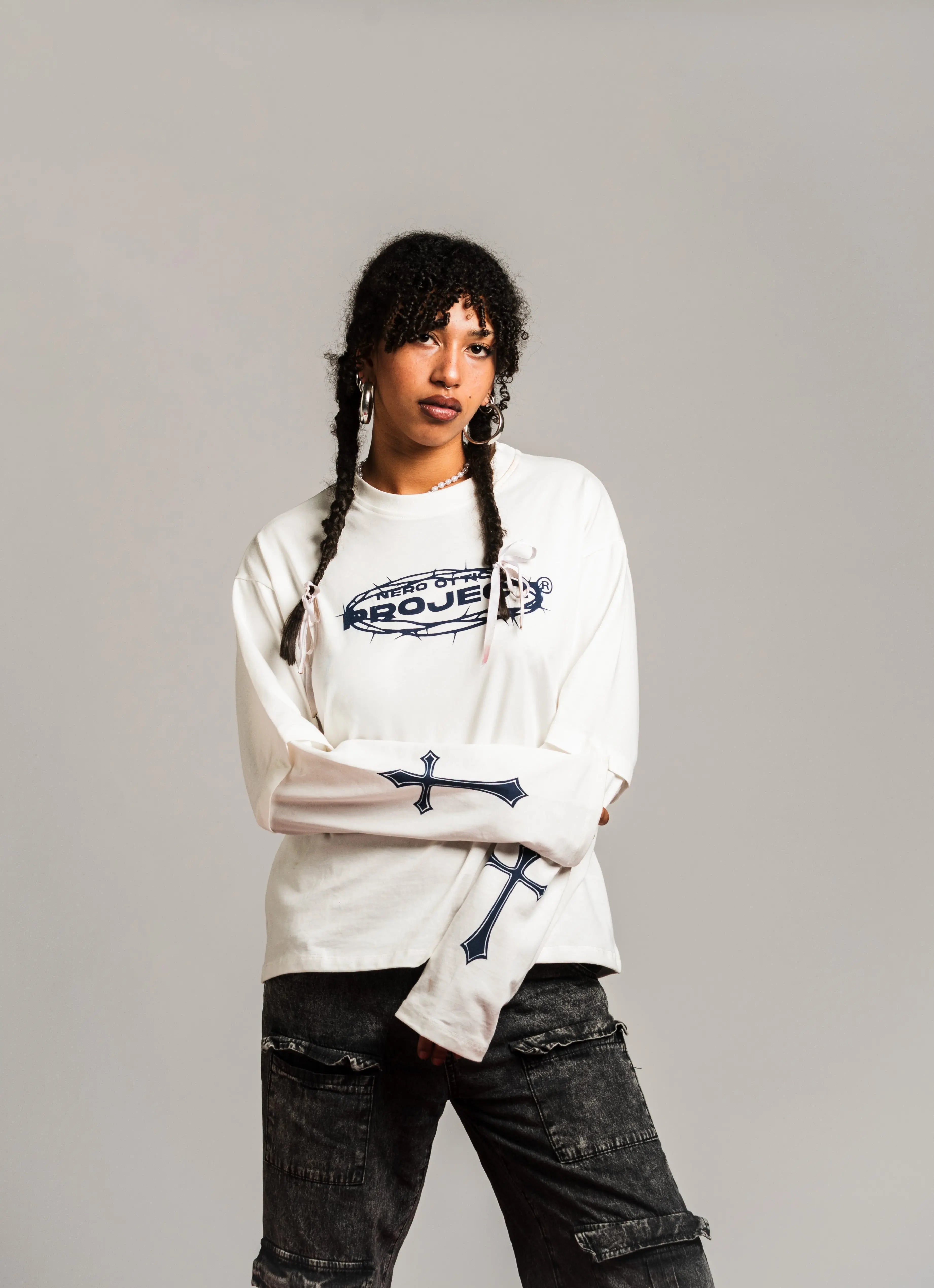 BelPaese Double Longsleeve White Nero Ottico