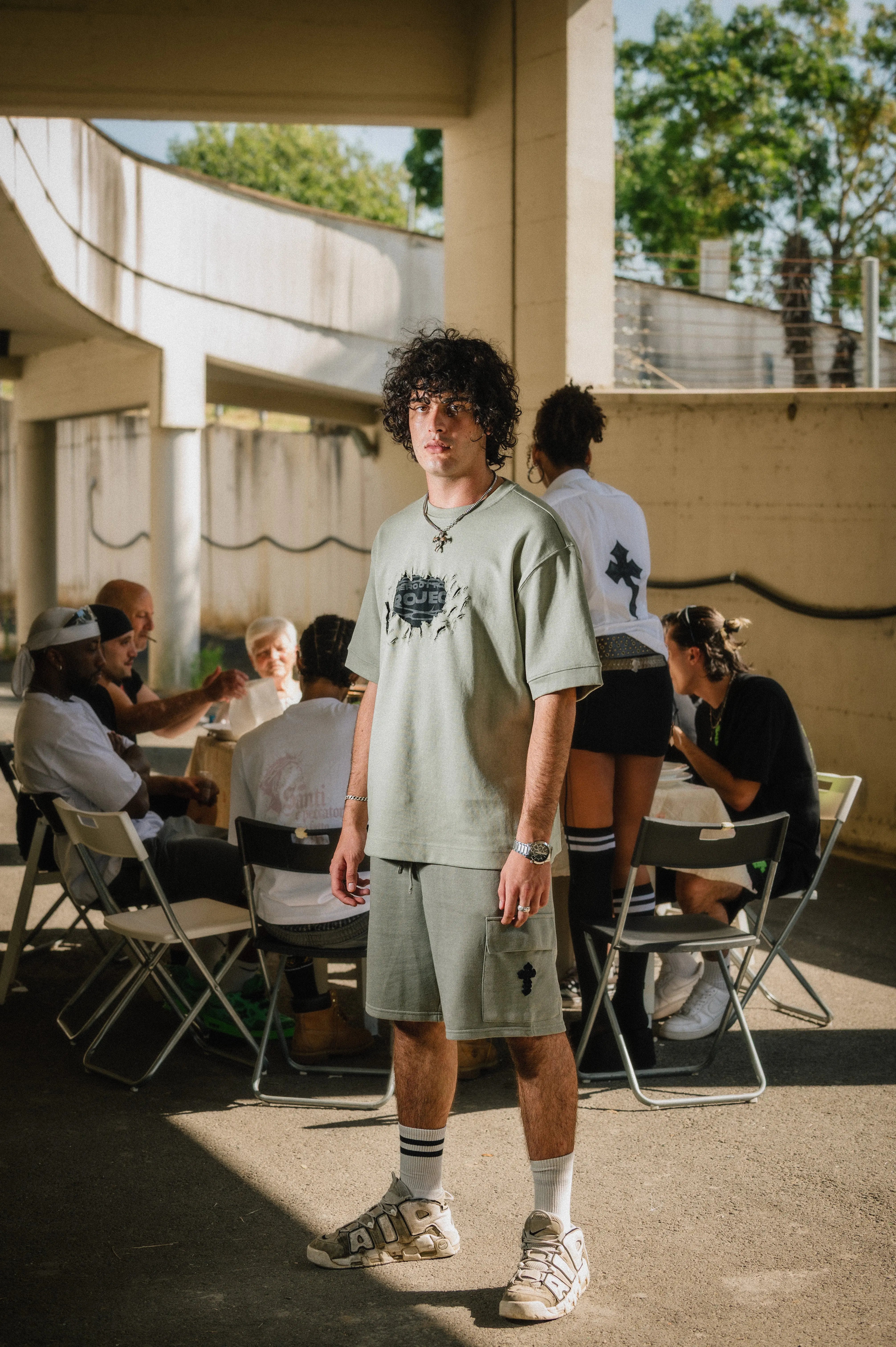 Box Logo Crochet Shorts Nero Ottico