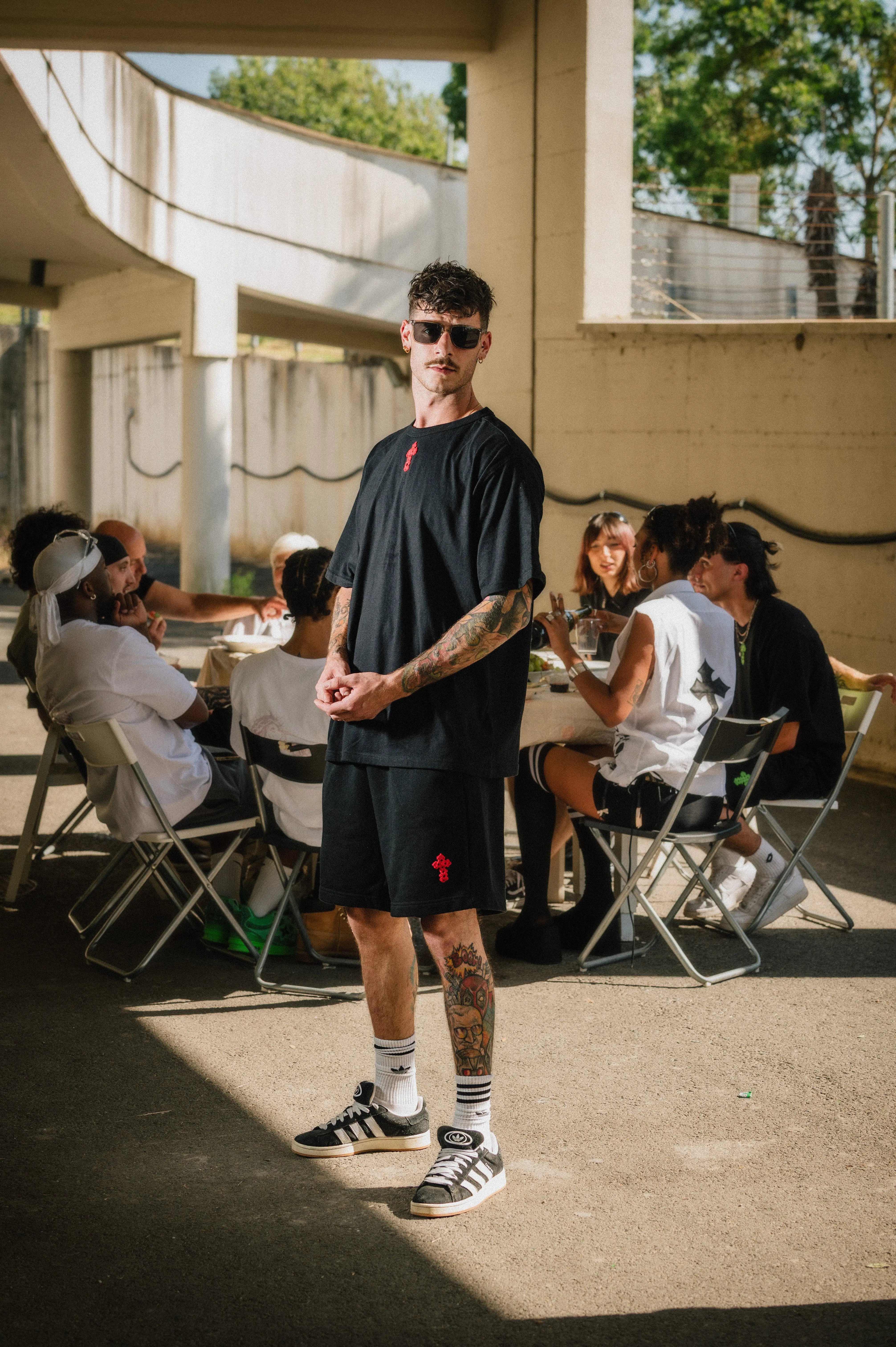 Box Logo Crochet Shorts Nero Ottico