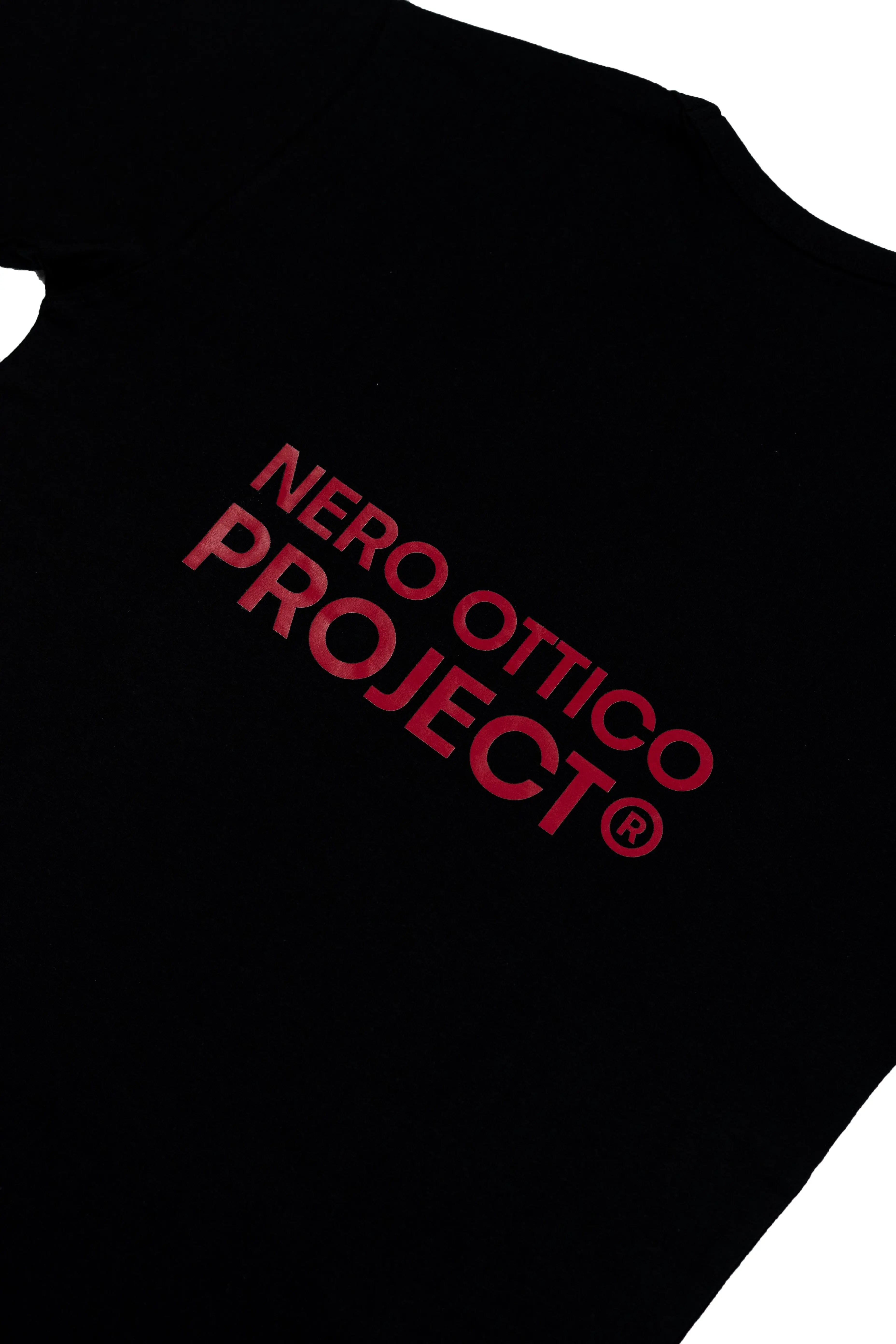 Box Logo Crochet T-Shirt - Boxy Fit Nero Ottico