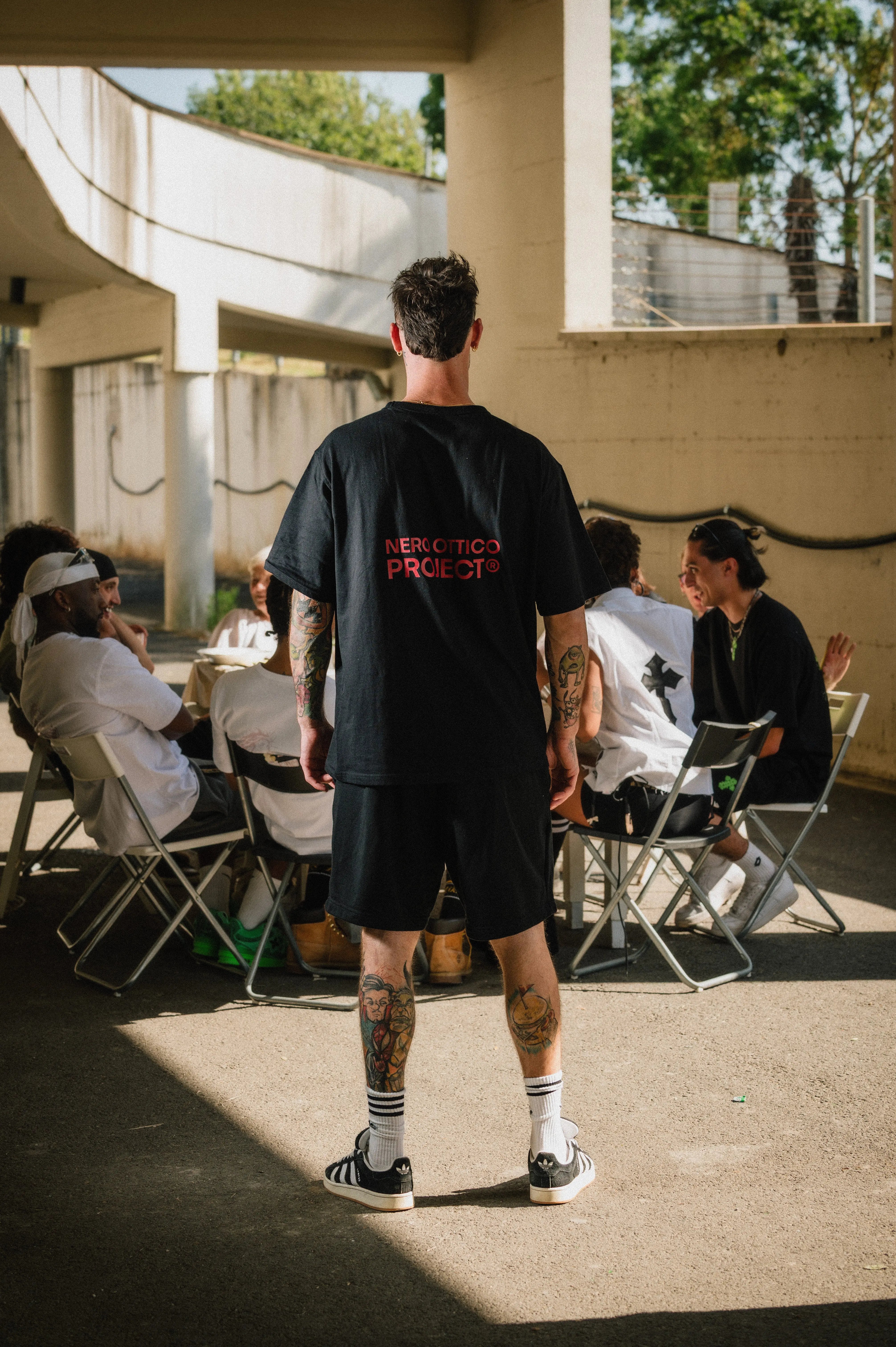 Box Logo Crochet T-Shirt - Boxy Fit Nero Ottico
