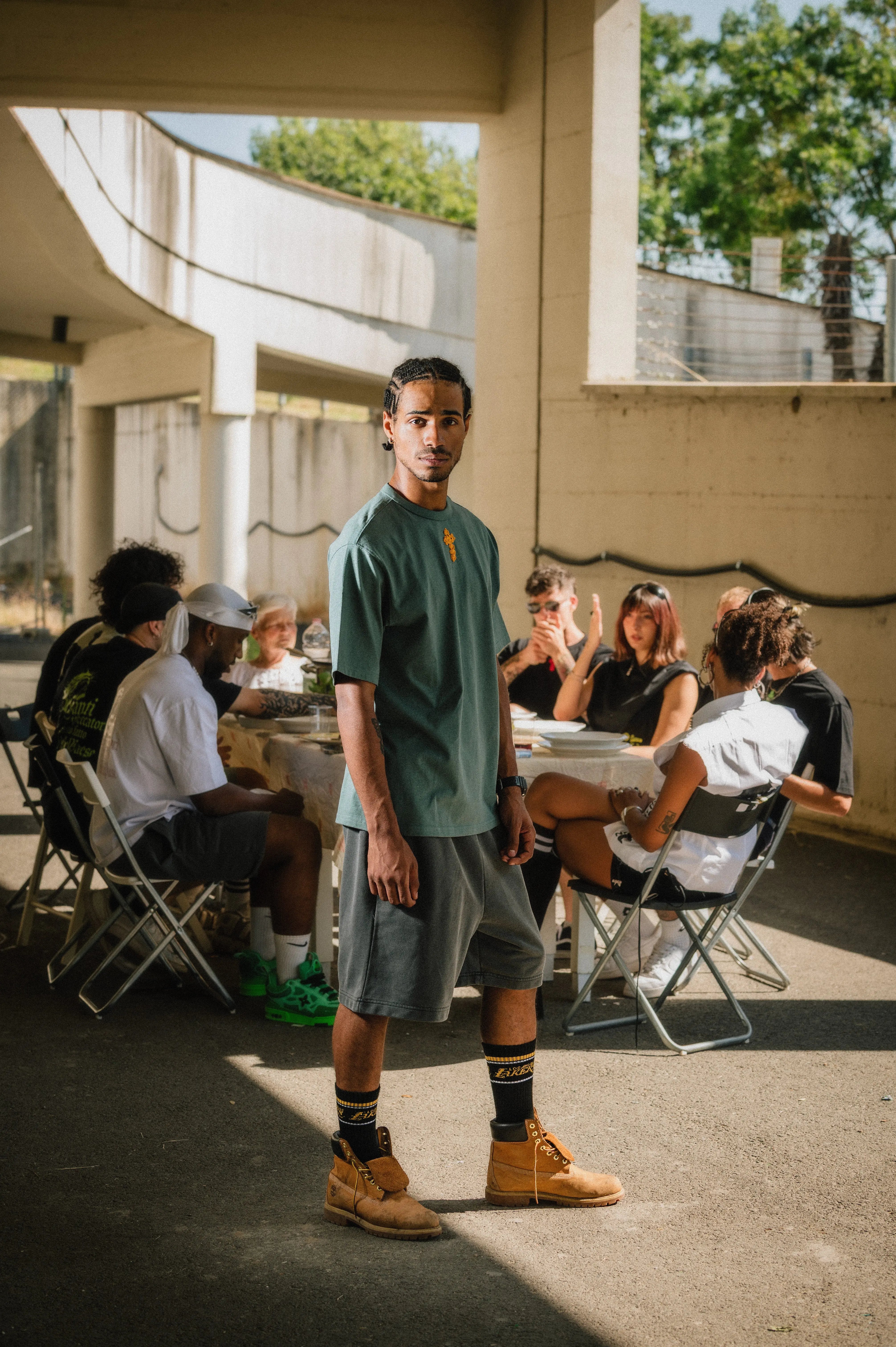 Box Logo Crochet T-Shirt - Boxy Fit Nero Ottico