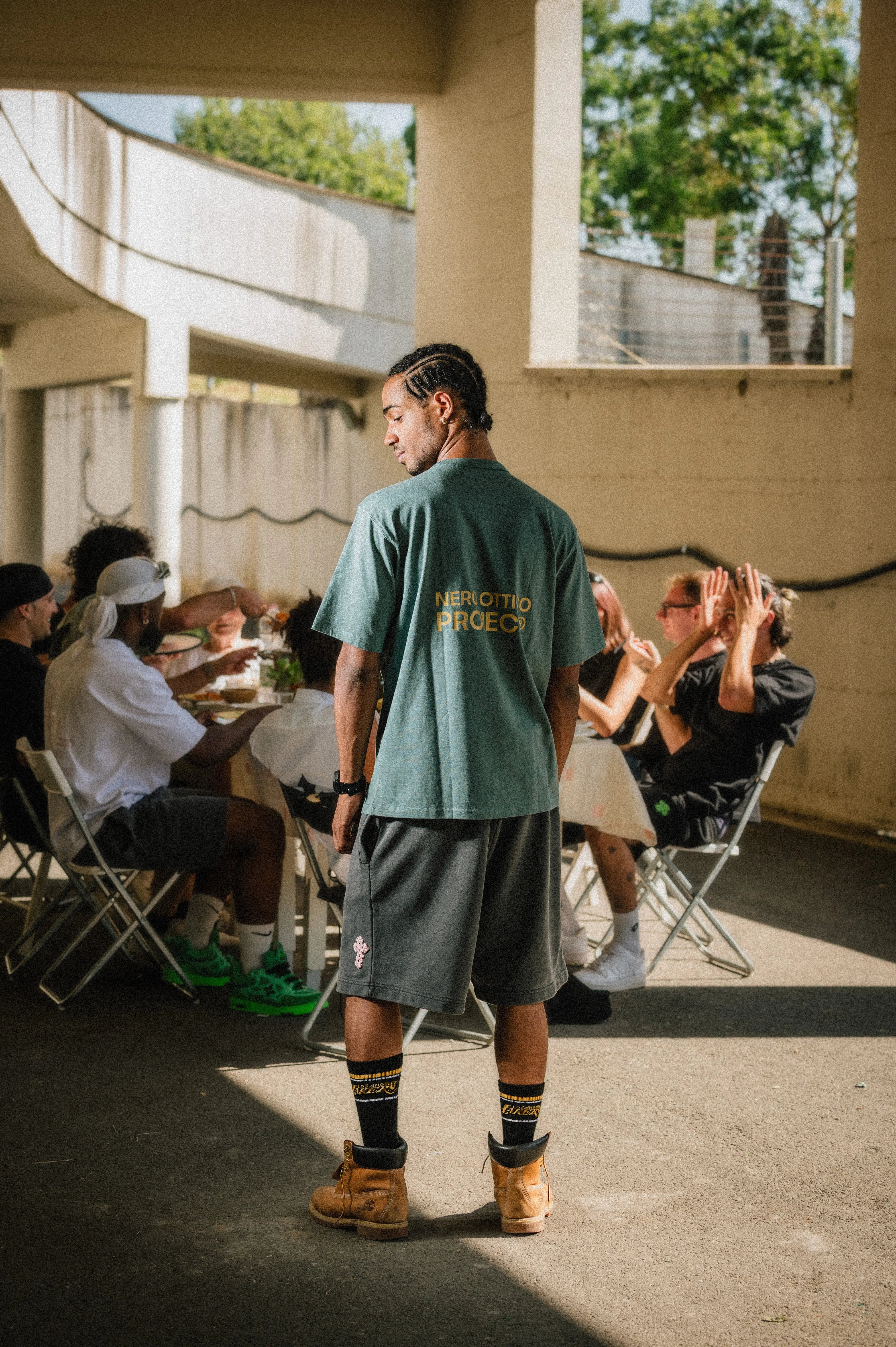Box Logo Crochet T-Shirt - Boxy Fit Nero Ottico