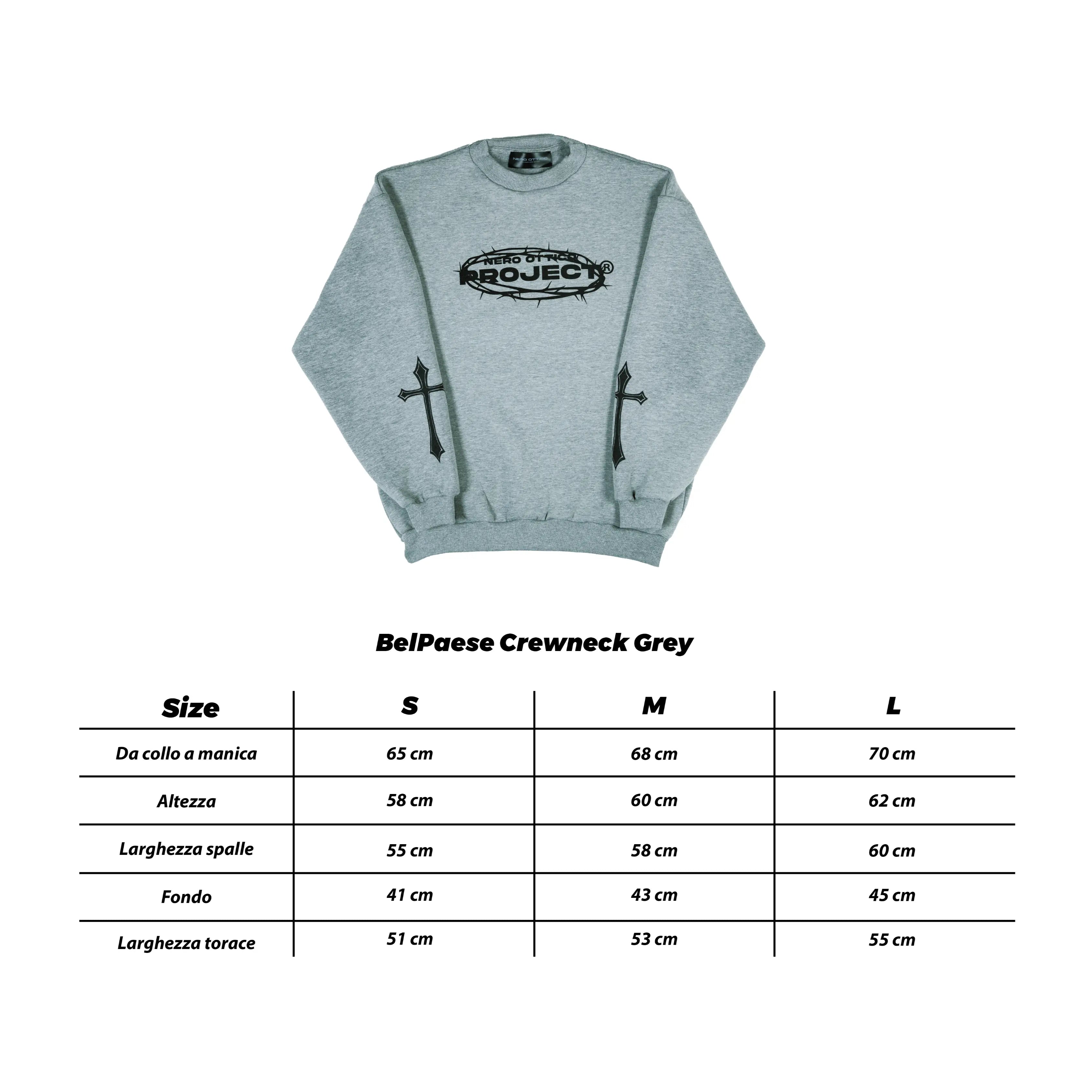Crewneck Boxy-fit BelPaese Nero Ottico