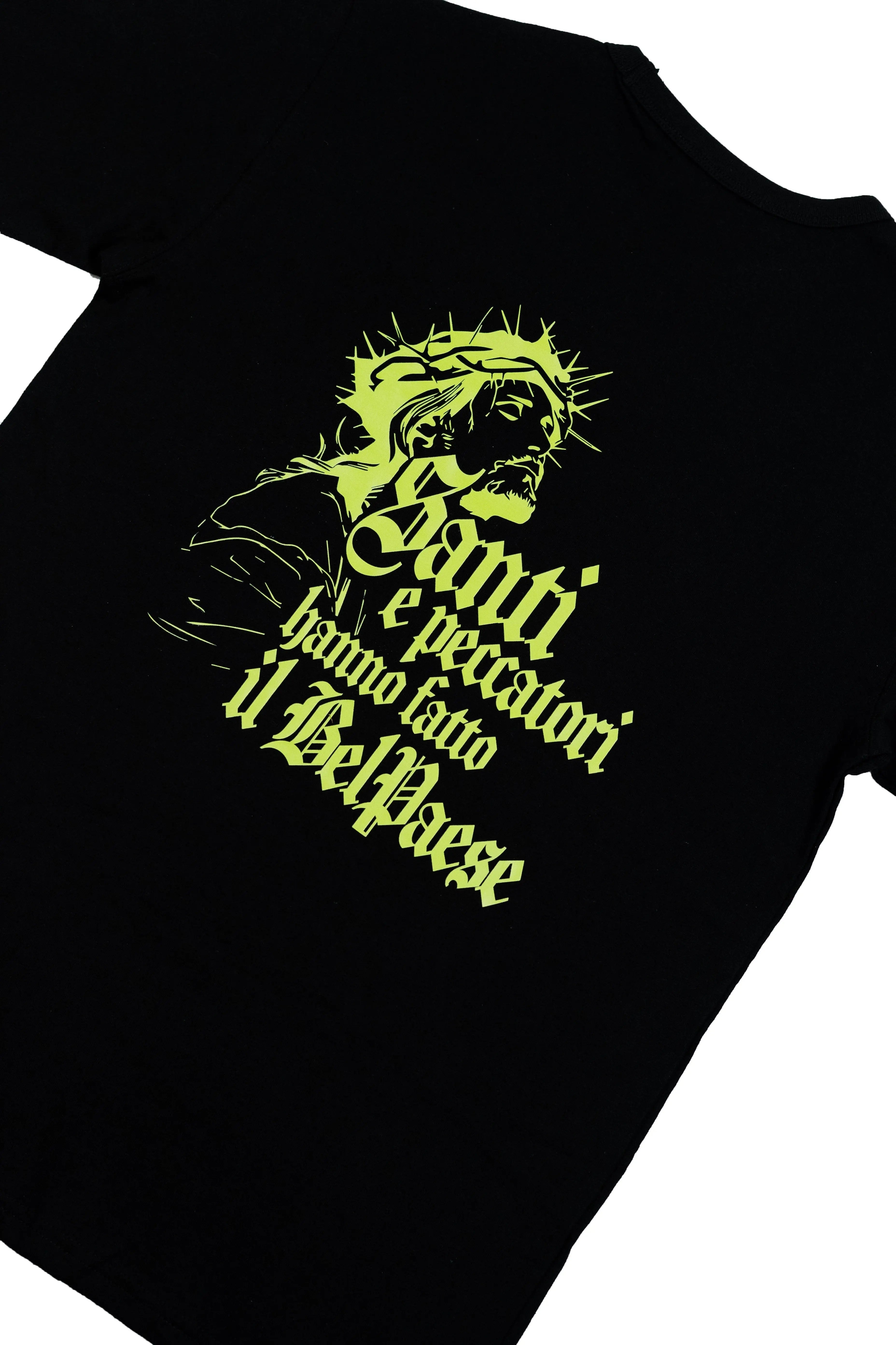 Santi e Peccatori T-Shirt - Crochet Boxy Fit Nero Ottico