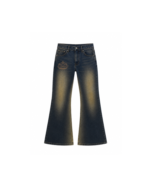 Purano Flare Washed Blue Jeans