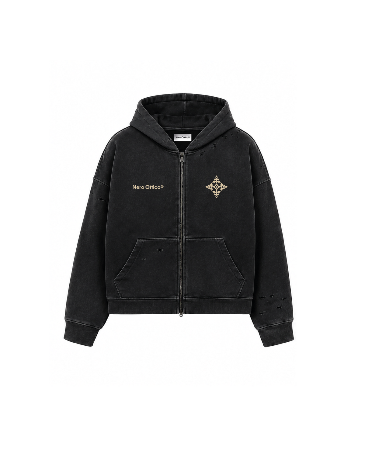 Kala Zip Hoodie Washed Black