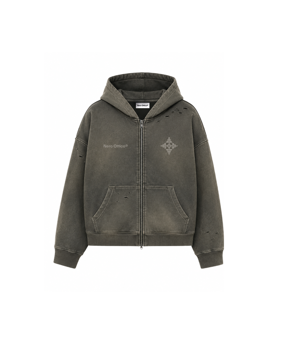 Kala Zip Hoodie Washed Grey