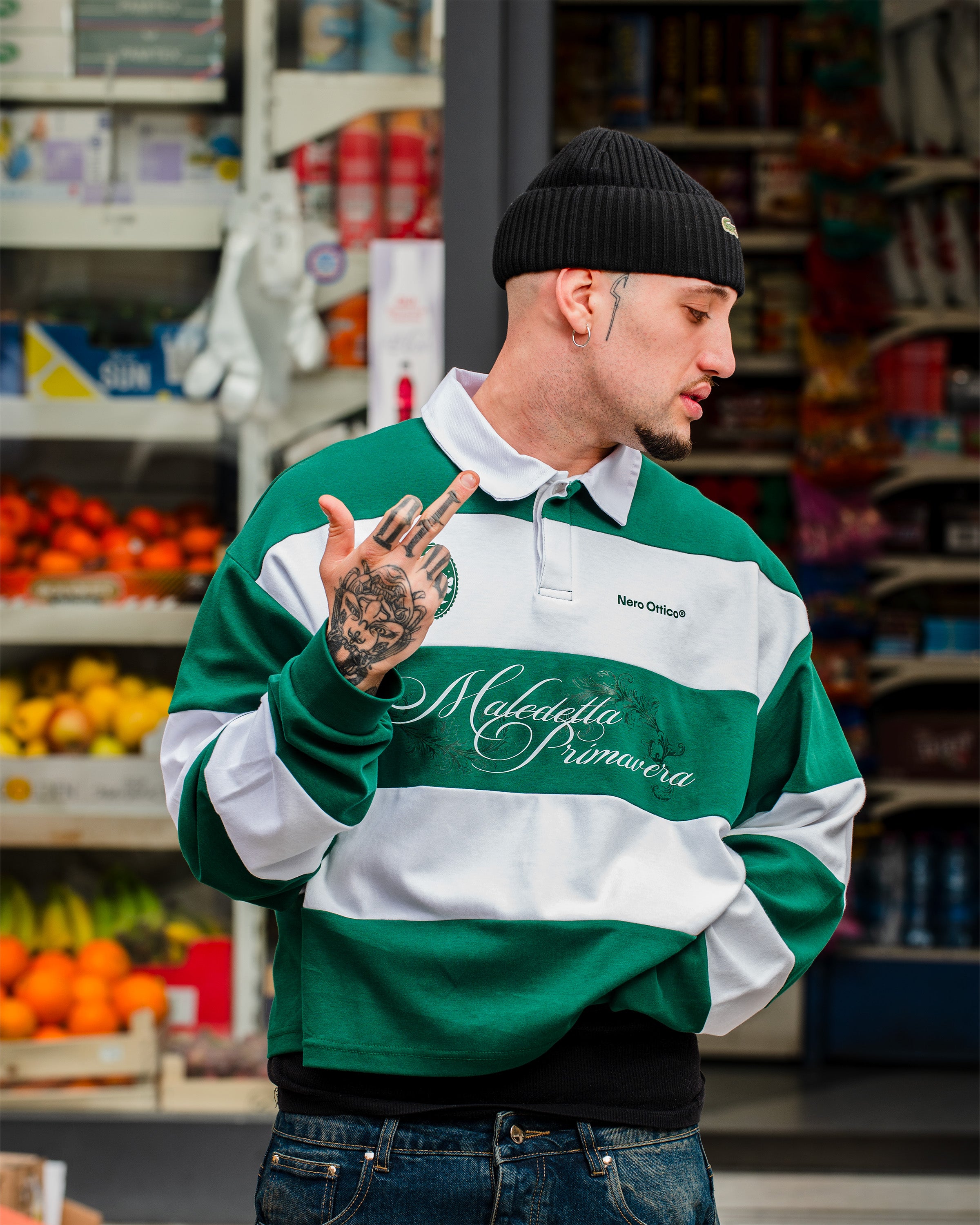 Maledetta Rugby Polo White & Green