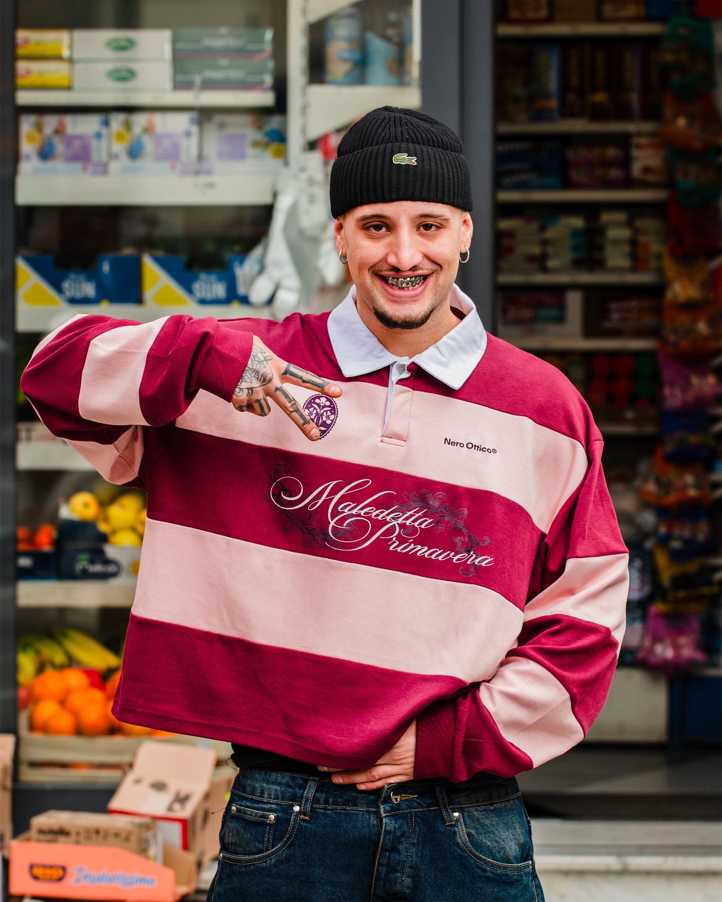 Maledetta Rugby Polo Pink & Burgundy