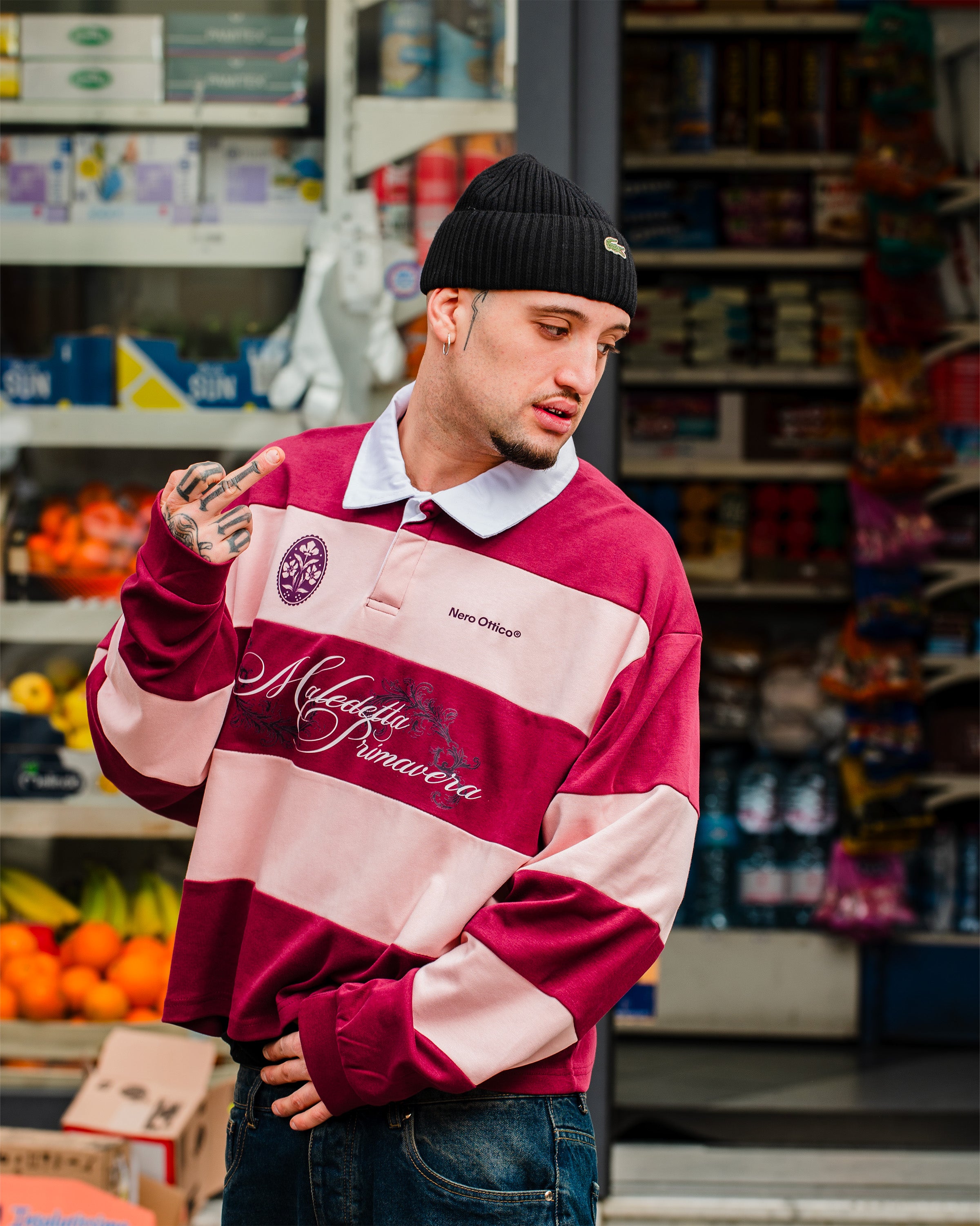 Maledetta Rugby Polo Pink & Burgundy