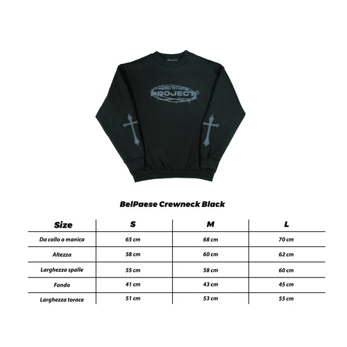 Bel Paese Crewneck Black Nero Ottico