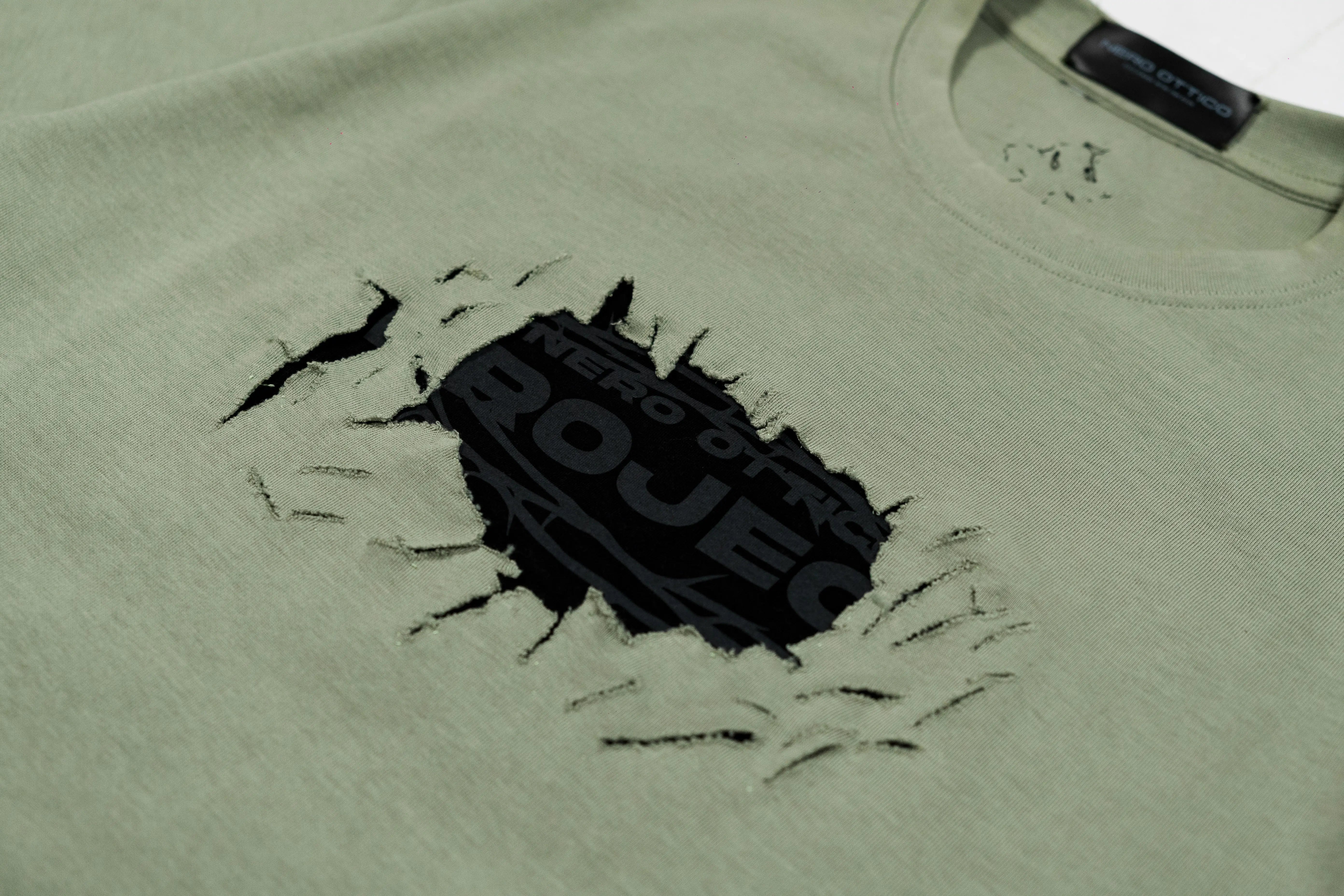 BelPaese Damage T-Shirt - Boxy Fit Nero Ottico
