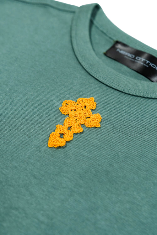 Box Logo Crochet T-Shirt - Boxy Fit Nero Ottico