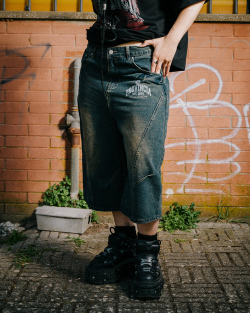 Rione Wide Leg Jorts Dark Blue
