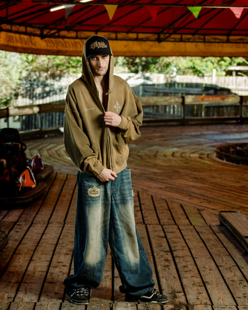 Kala Zip Hoodie Washed Green