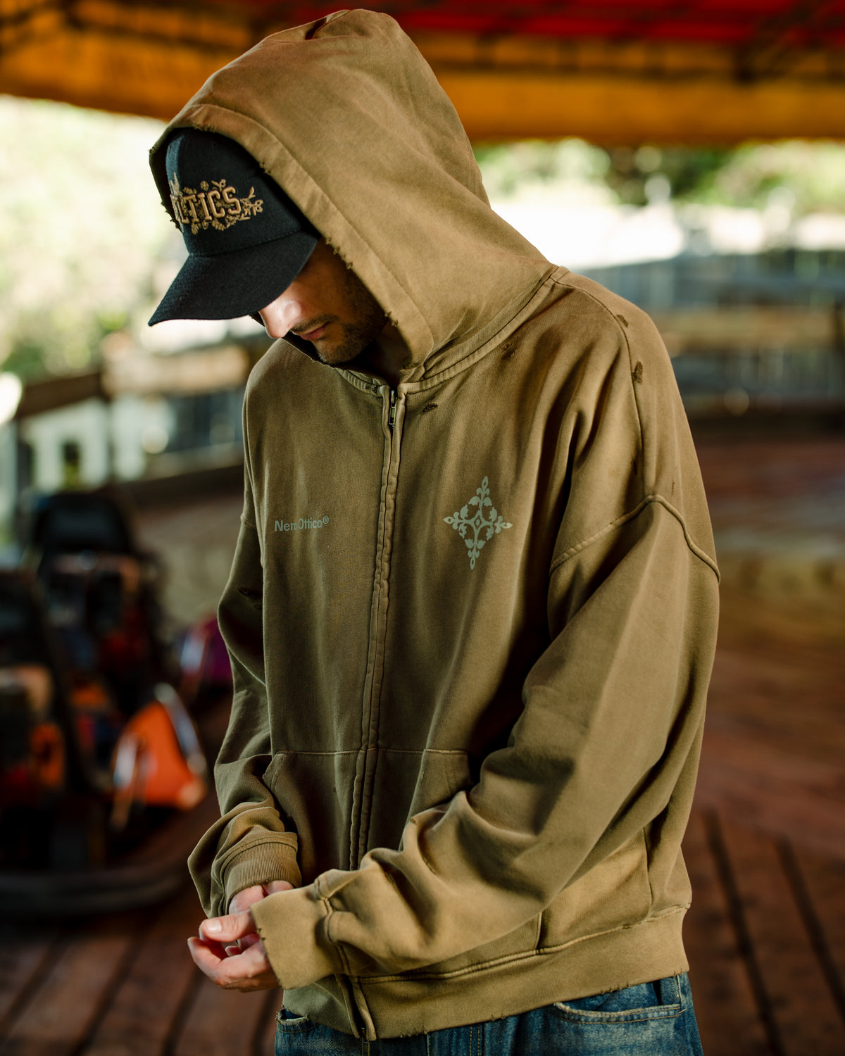 Kala Zip Hoodie Washed Green