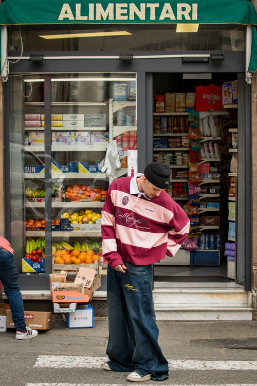 Maledetta Rugby Polo Pink & Burgundy