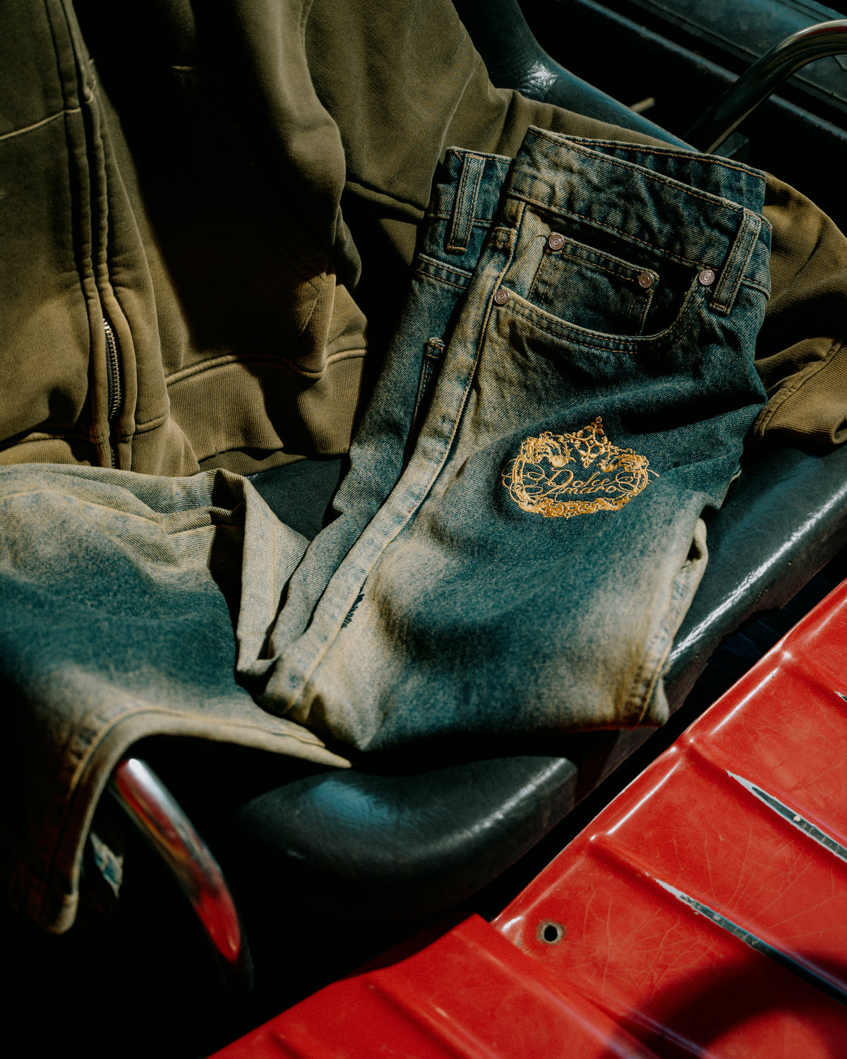Purano Flare Washed Blue Jeans