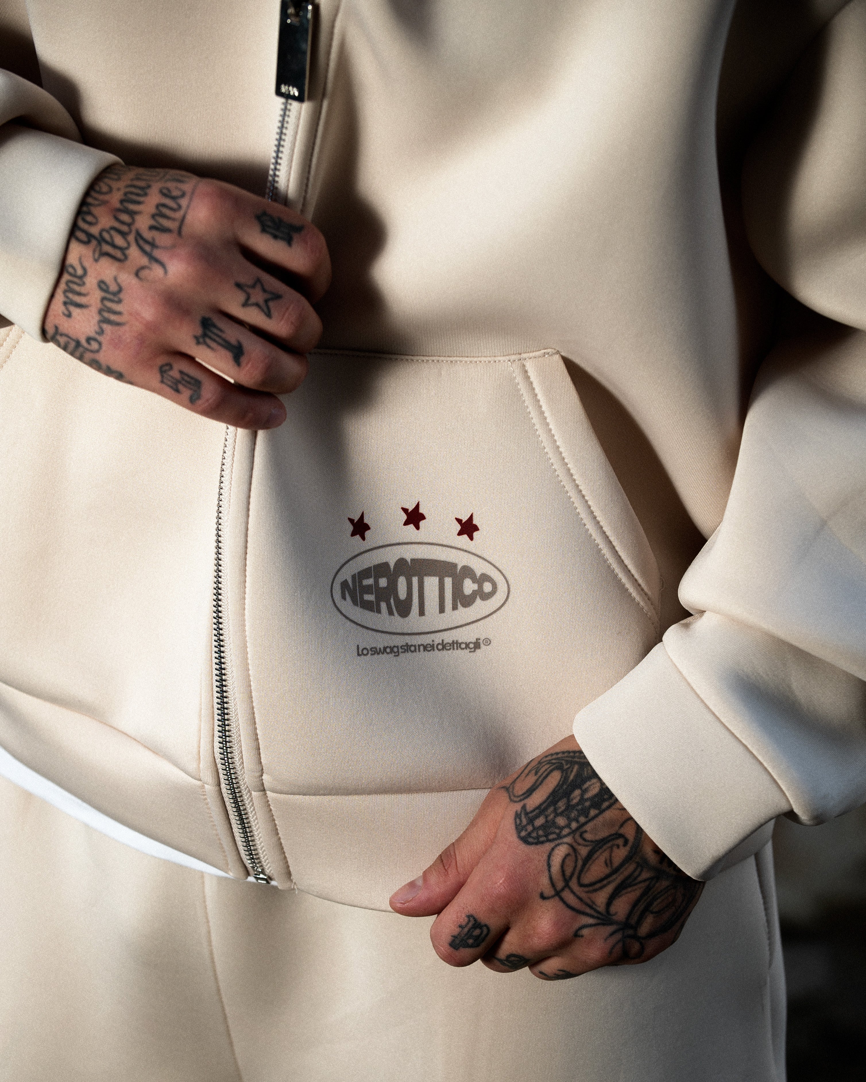 Knockout Zip Hoodie Stone