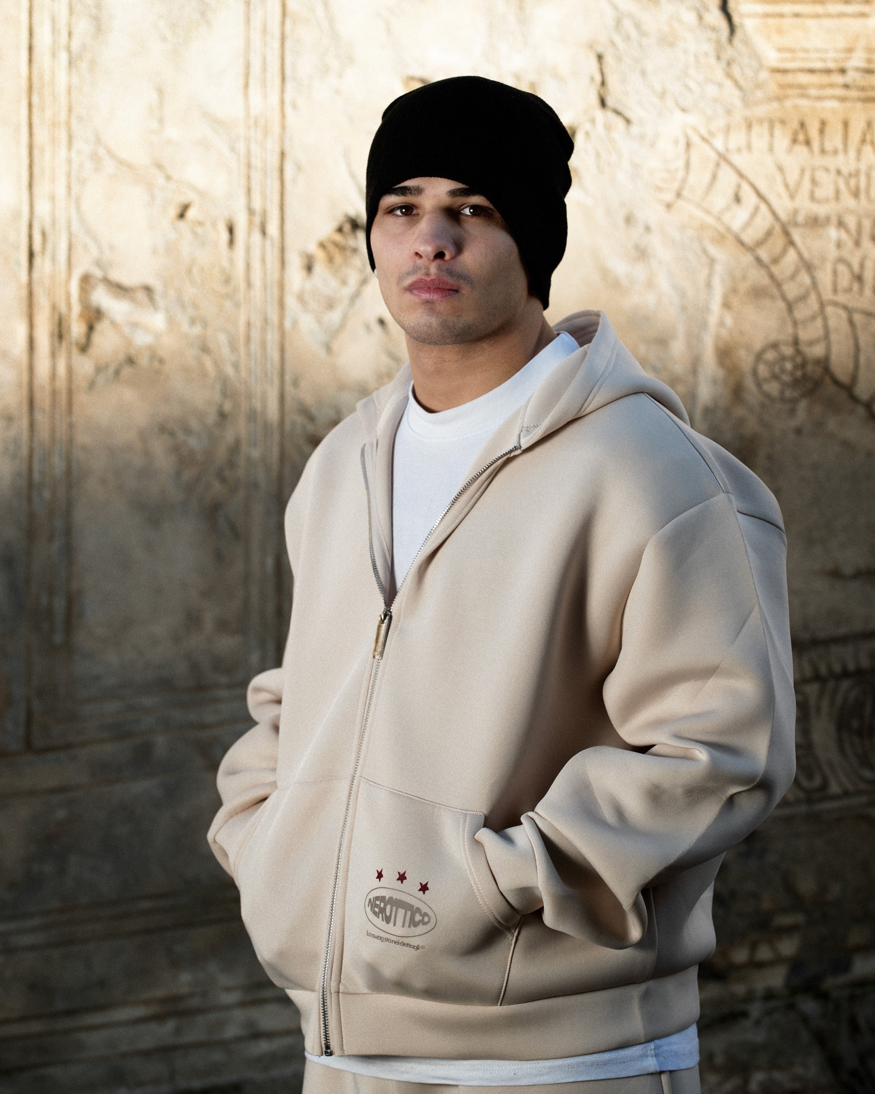 Knockout Zip Hoodie Stone