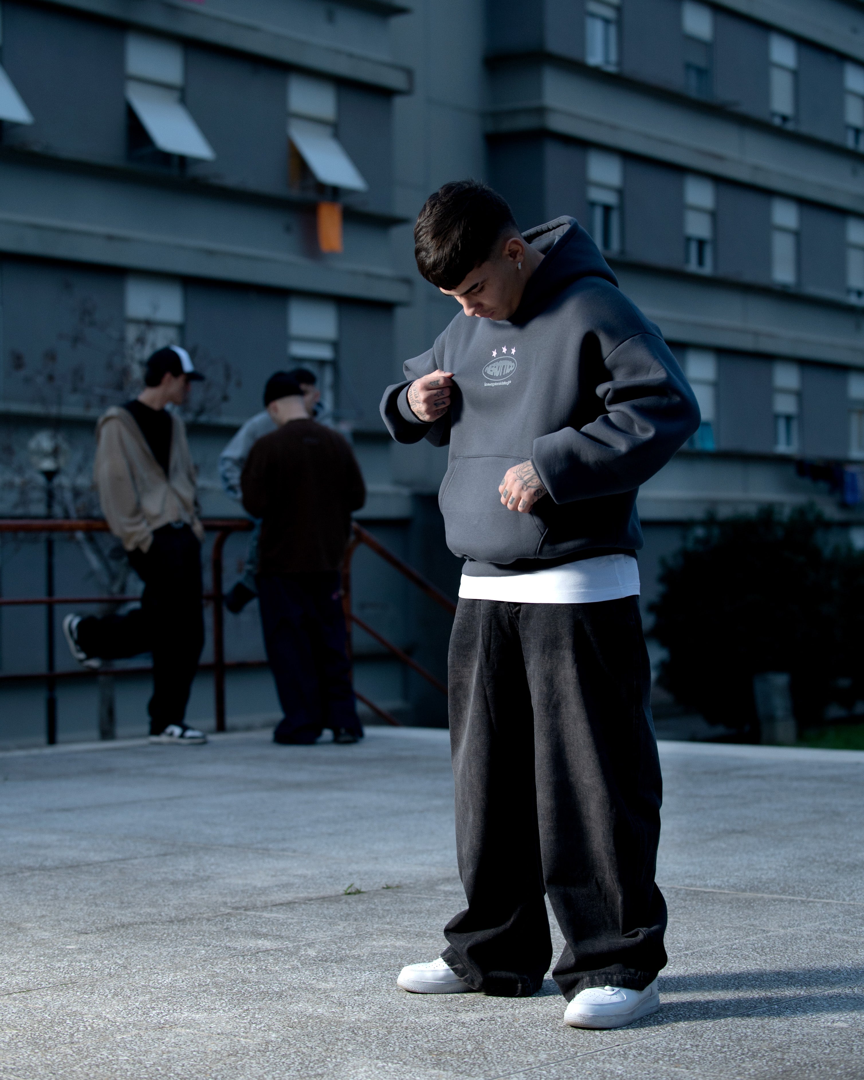 Sparring Hoodie Boxy Piombo