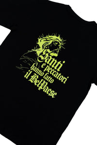 Santi e Peccatori T-Shirt - Crochet Boxy Fit Nero Ottico