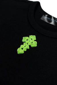 Santi e Peccatori T-Shirt - Crochet Boxy Fit Nero Ottico
