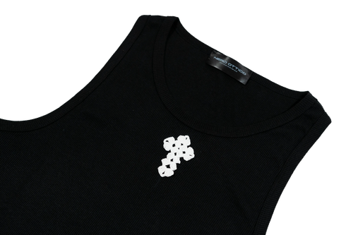 Tank-Top Crochet Cross Nero Ottico