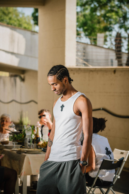 Tank-Top Crochet Cross Nero Ottico