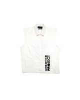 Distressed Cross Shirt - Cropped Fit White