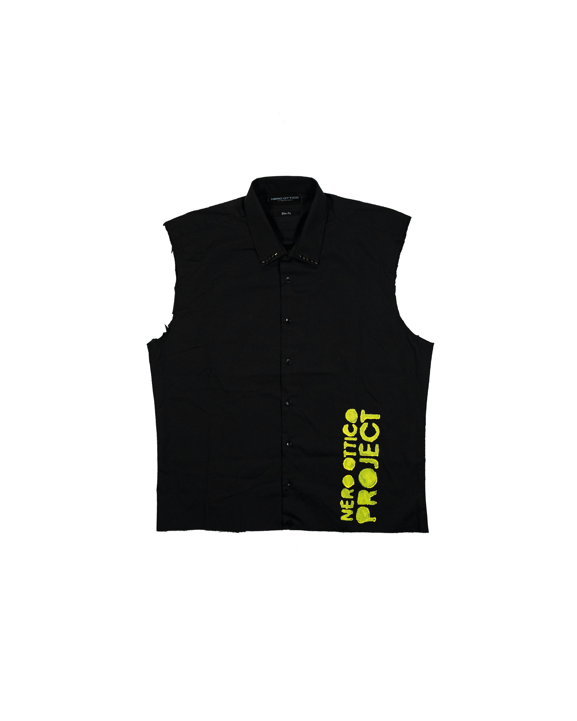 Distressed Cross Shirt - Cropped Fit Black
