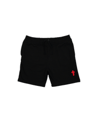 Box Logo Crochet Shorts Black & Red