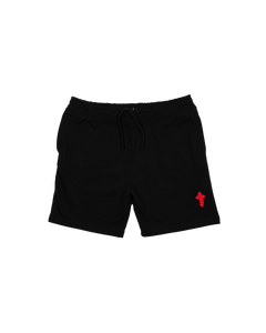 Box Logo Crochet Shorts Black & Red