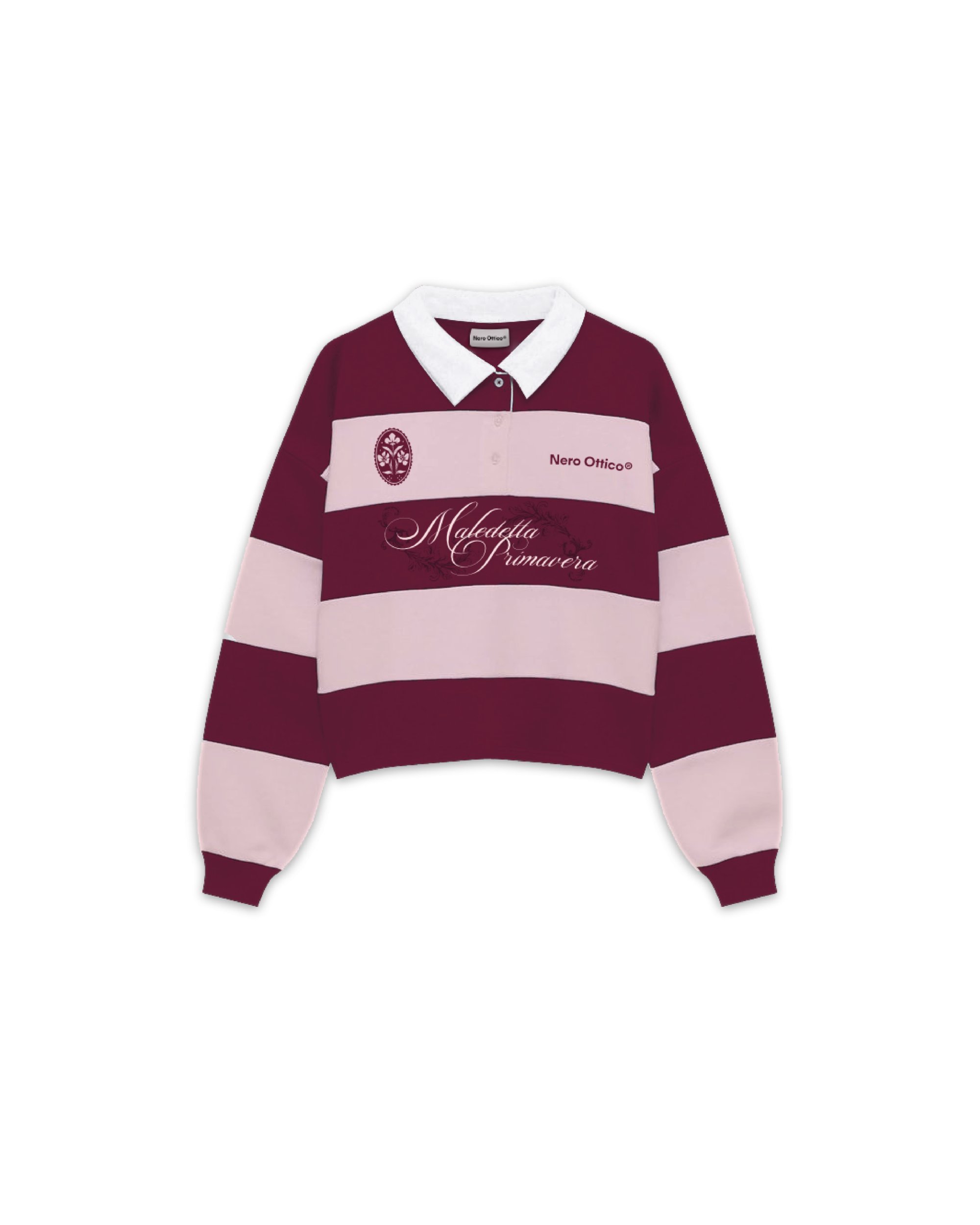Maledetta Rugby Polo Pink & Burgundy