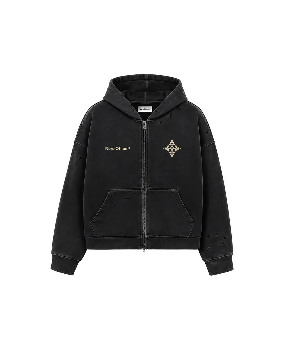 Kala Zip Hoodie - Washed Black